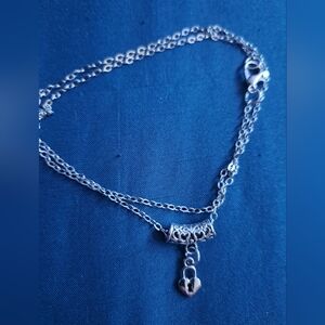 Elegant Silver Heart Lock Necklace